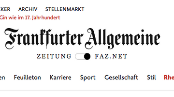 World leading Frankfurter Allgemeine Zeitung features Gin 1689!